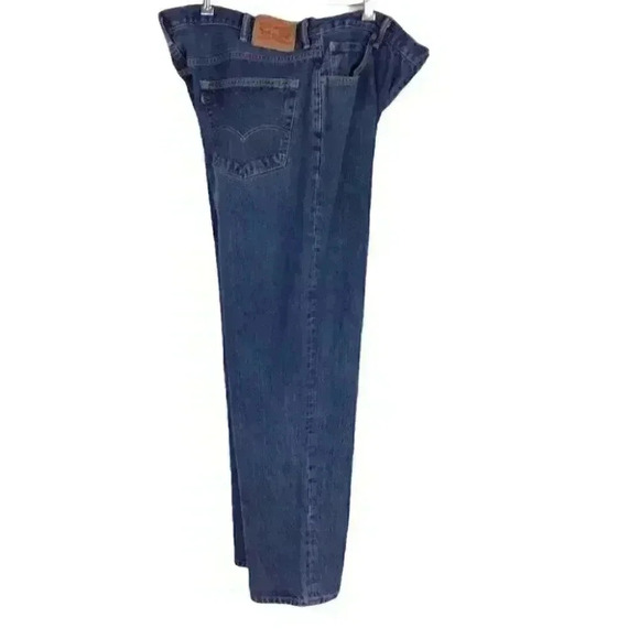 Levis 550 569 Mens 44X32 Relaxed Jeans Black Blue Cotton 5 Pockets Tapered 2 PR - Picture 8 of 12